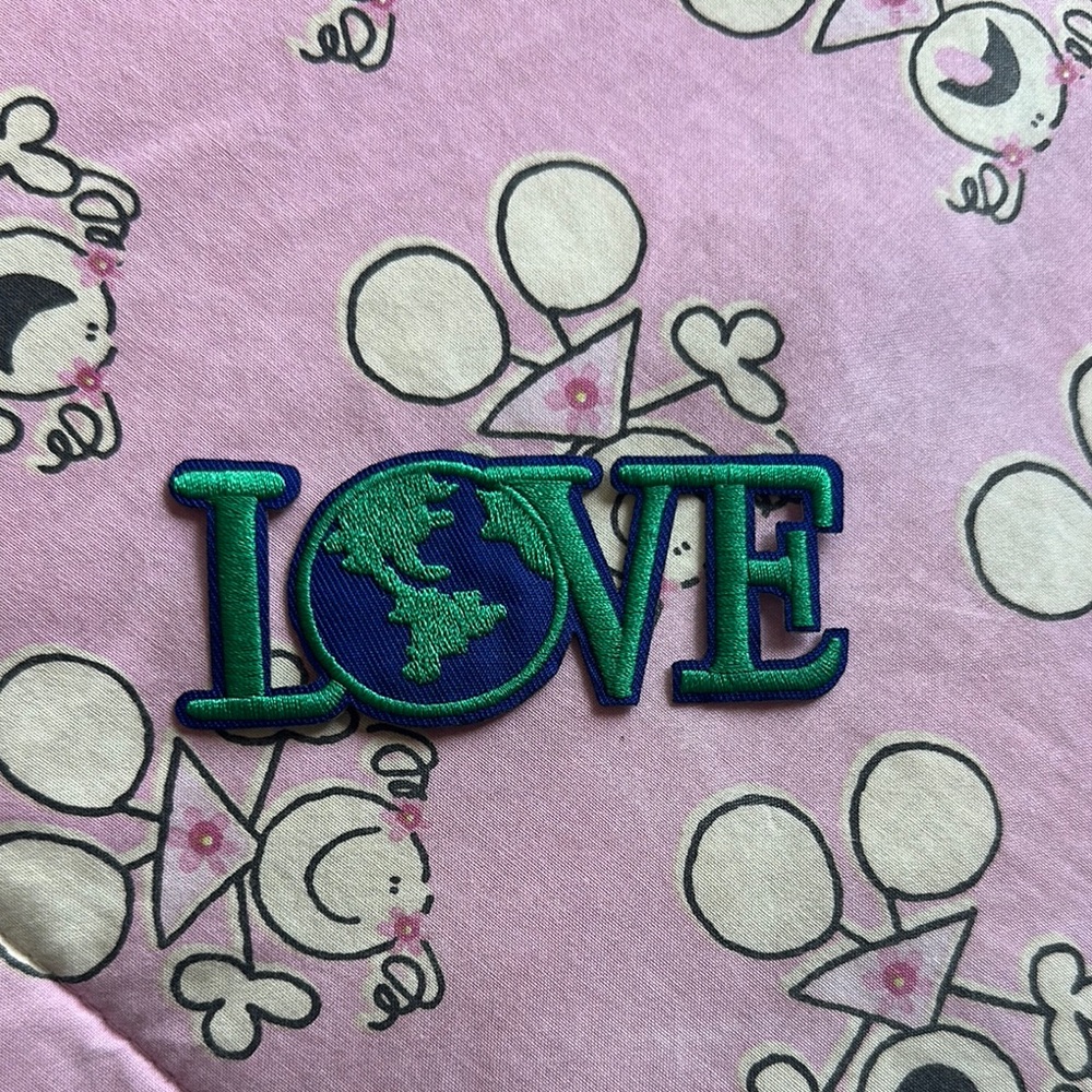 Green and Blue LOVE Patch